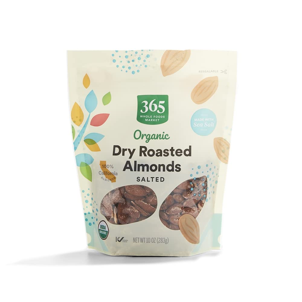 Organic Dry Roasted & Salted Almonds, 10 Ounce