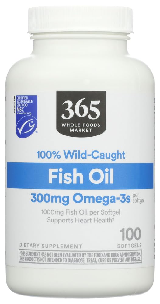 365 by Whole Foods Market Full Size Fish Omega 1000MG, 100 CT