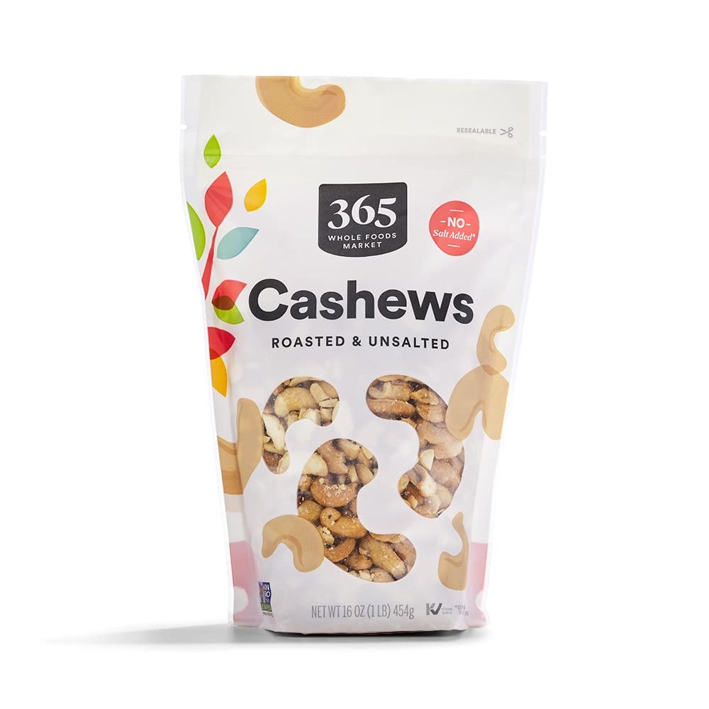 Roasted Unsalted Cashews, 16 Ounce