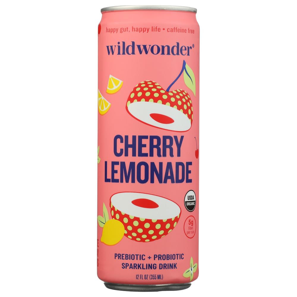Wild Wonder Organic Cherry Lemonade Sparkling Probiotic Drink, 12 FZ