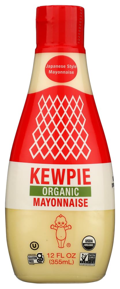 Kewpie Organic Japanese-Style Mayonnaise Squeeze Bottle, Kosher, USA, 12oz | Creamy Japanese-style organic mayo in a squeeze bottle - kosher certified with premium ingredients.