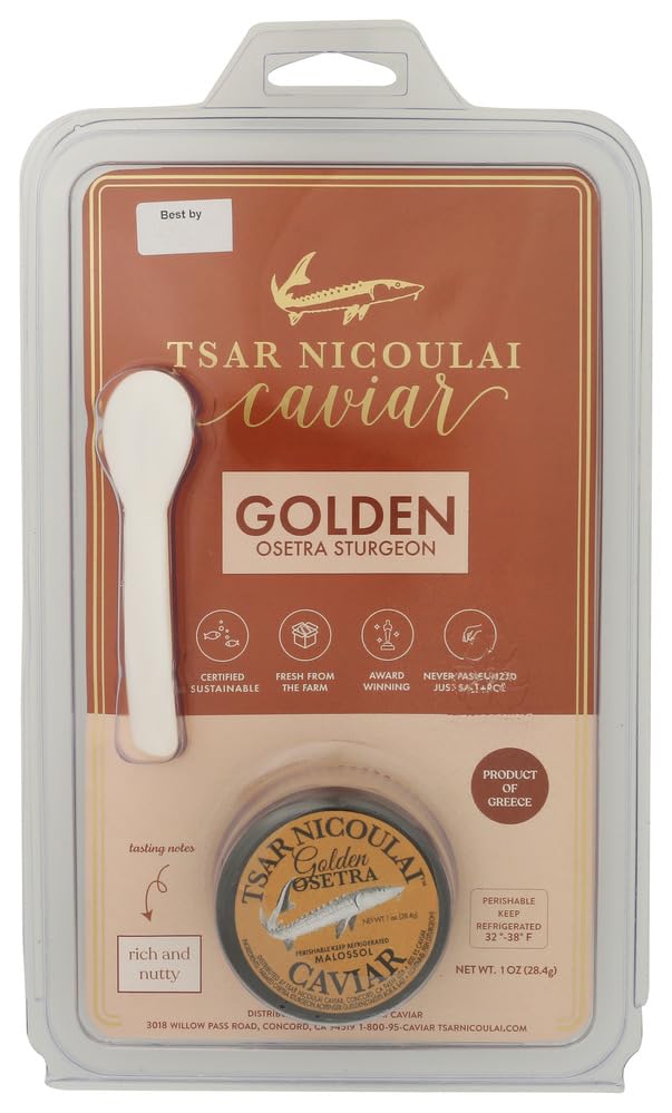 Caviar Sturgeon Golden Osetra, 1 Ounce