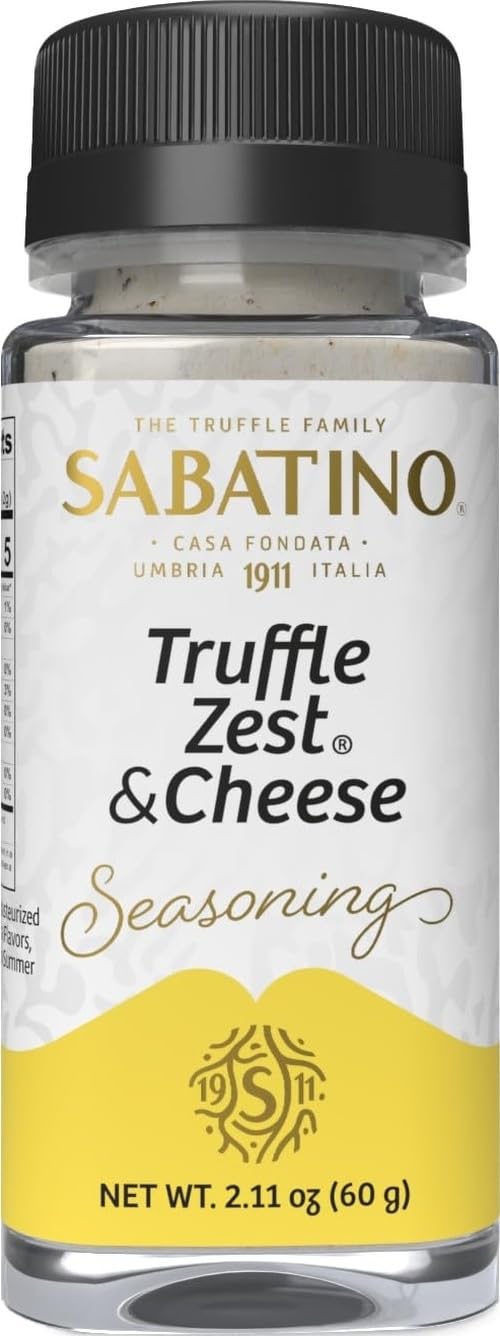 Sabatino Tartufi Truffle Zest & Cheese Seasoning, The Original All Natural Gourmet Truffle Powder, Vegetarian Friendly, Low Carb, 2.11 oz