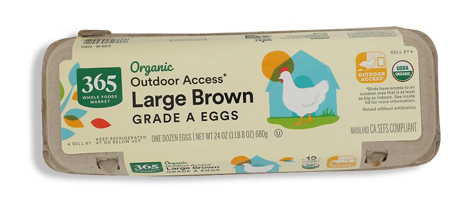 365 by Whole Foods Market Organic Large Brown Grade A Eggs 12 Count, 12 CT