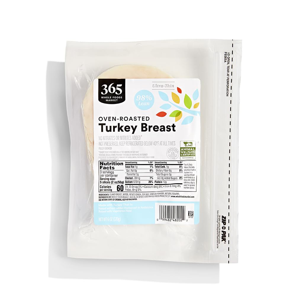 Oven-Roasted Turkey Breast Ultra-Thin Deli Slices, 98% Lean, 6 oz