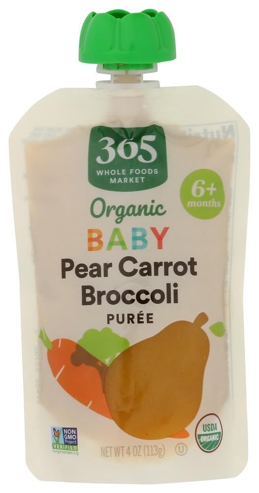 365 by Whole Foods Market Organic Pear Carrot Broccoli Baby Food Sgl, 4 OZ