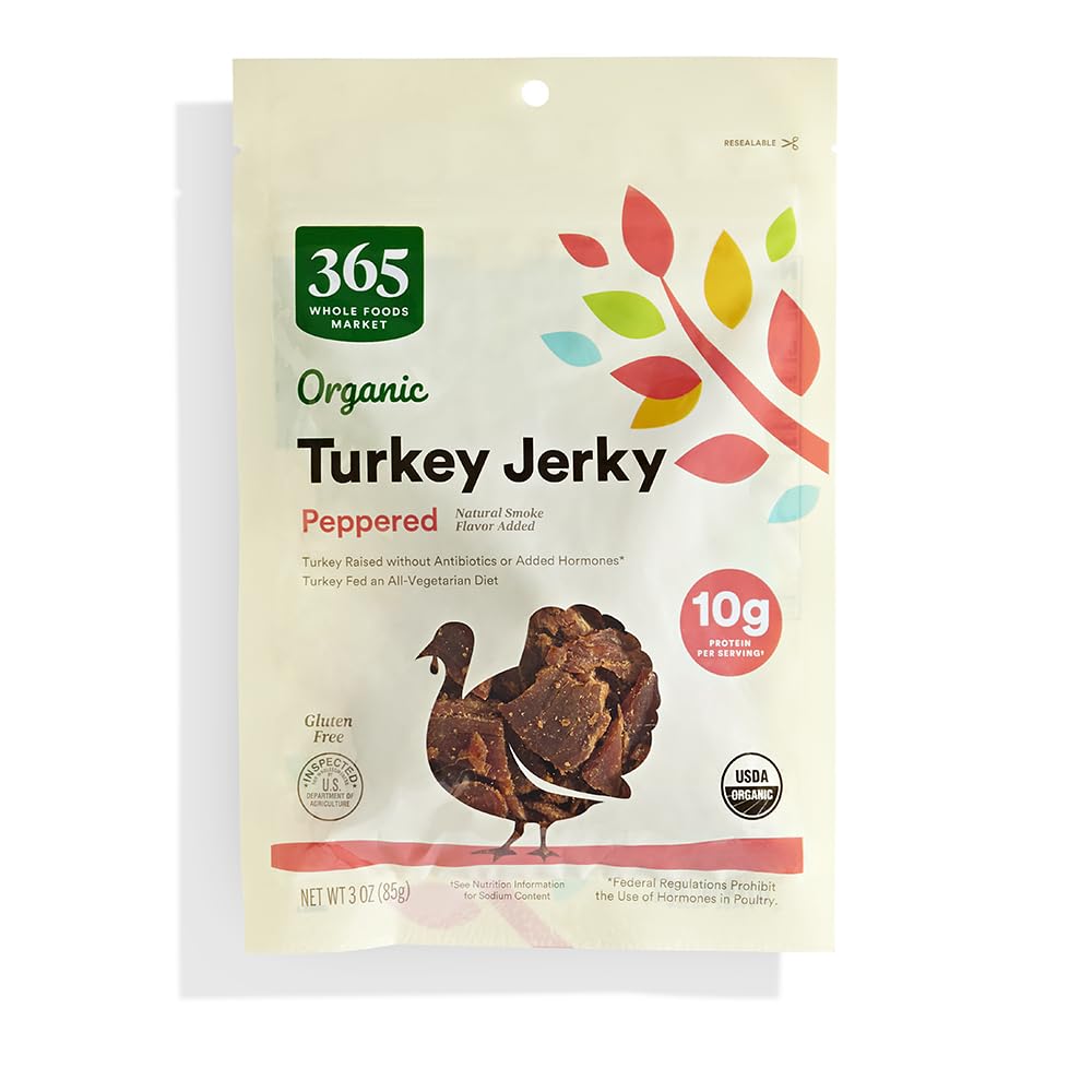 Organic Peppered Turkey Jerky, 3 OZ