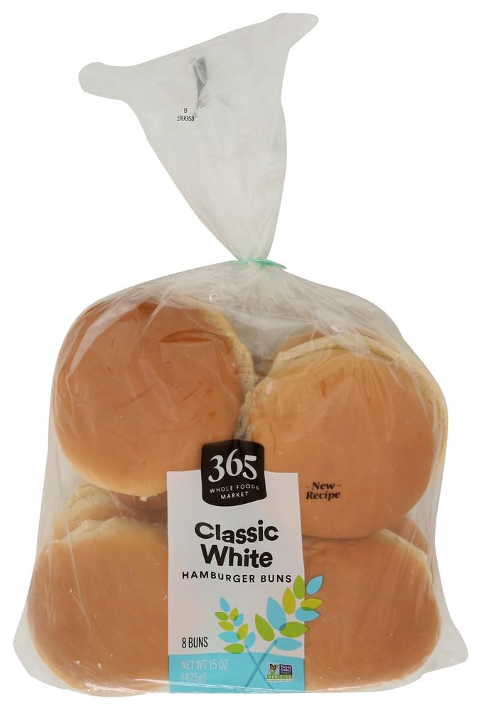 365 by Whole Foods Market Classic White Hamburger Buns, 15 OZ