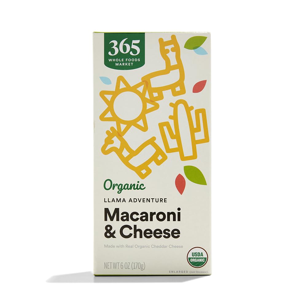 Organic Cheddar Macaroni & Cheese Shapes, Llama Adventure, 6 Ounce