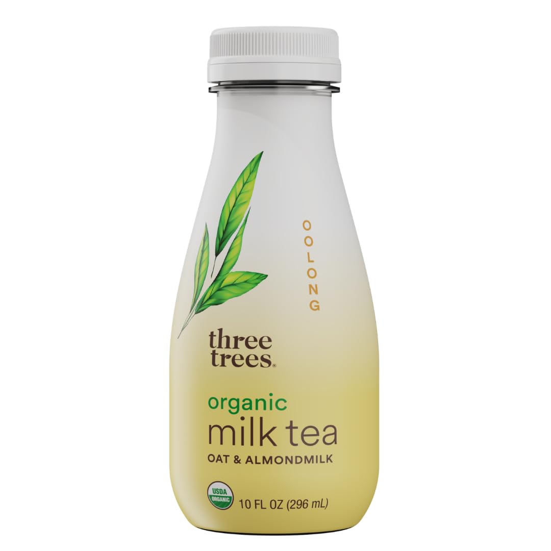 Three Trees Organic Milk Tea, Oolong, Almond Milk & Oat Milk, Dairy Free, Plant Based, Vegan, No Oils, No Gums (10 FL OZ)