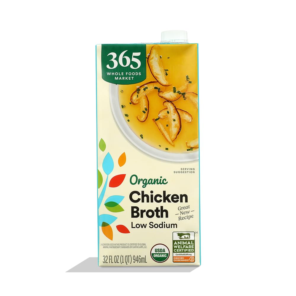 365 by Whole Foods Market Organic Low Sodium Chicken Broth, 32 FZ