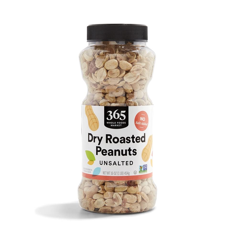 Dry Roasted and Unsalted Peanuts, 16 Ounce