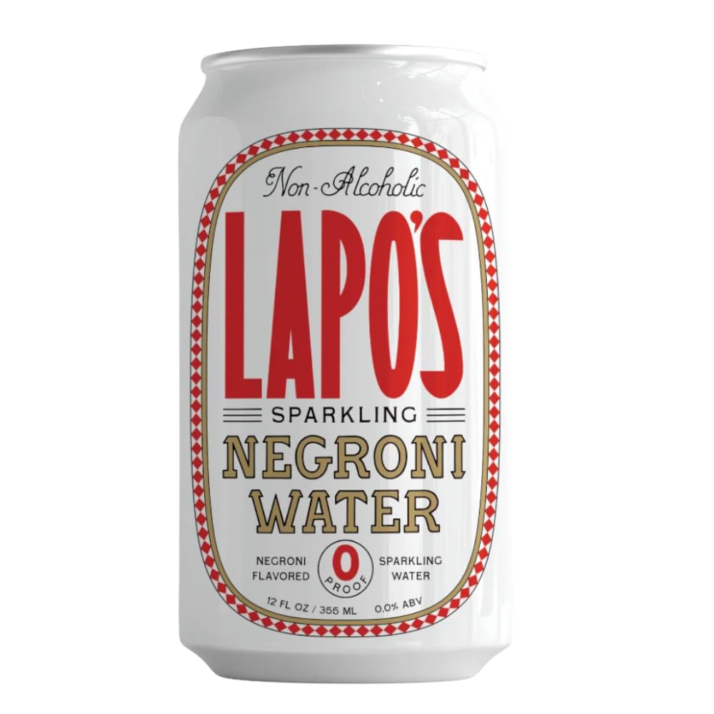 Lapo's Negroni Water Non Alcoholic Cocktail, Low Calorie Mocktail, 4ct | Non Alcoholic Drink, Gentian Root & Bittersweet Aperitivo, Canned Ready to Drink, Zero Proof Cocktail Beverage, Gluten Free