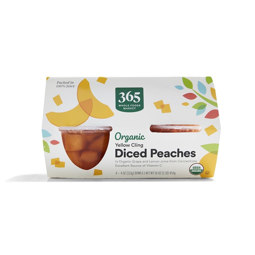 365 by Whole Foods Market Organic Diced Peaches, 16 Ounce