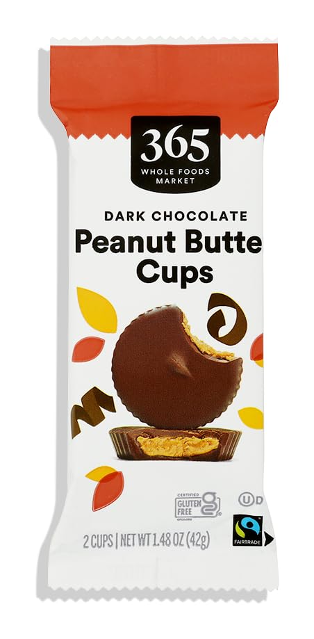 365 by Whole Foods Market Dark Chocolate Flat Peanut Butter Cup 2ct, 1.48 OZ