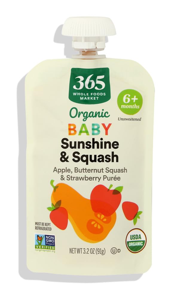 365 by Whole Foods Market Organic Butternut Squash & Strawberry Baby Food Pouch, 3.2 OZ