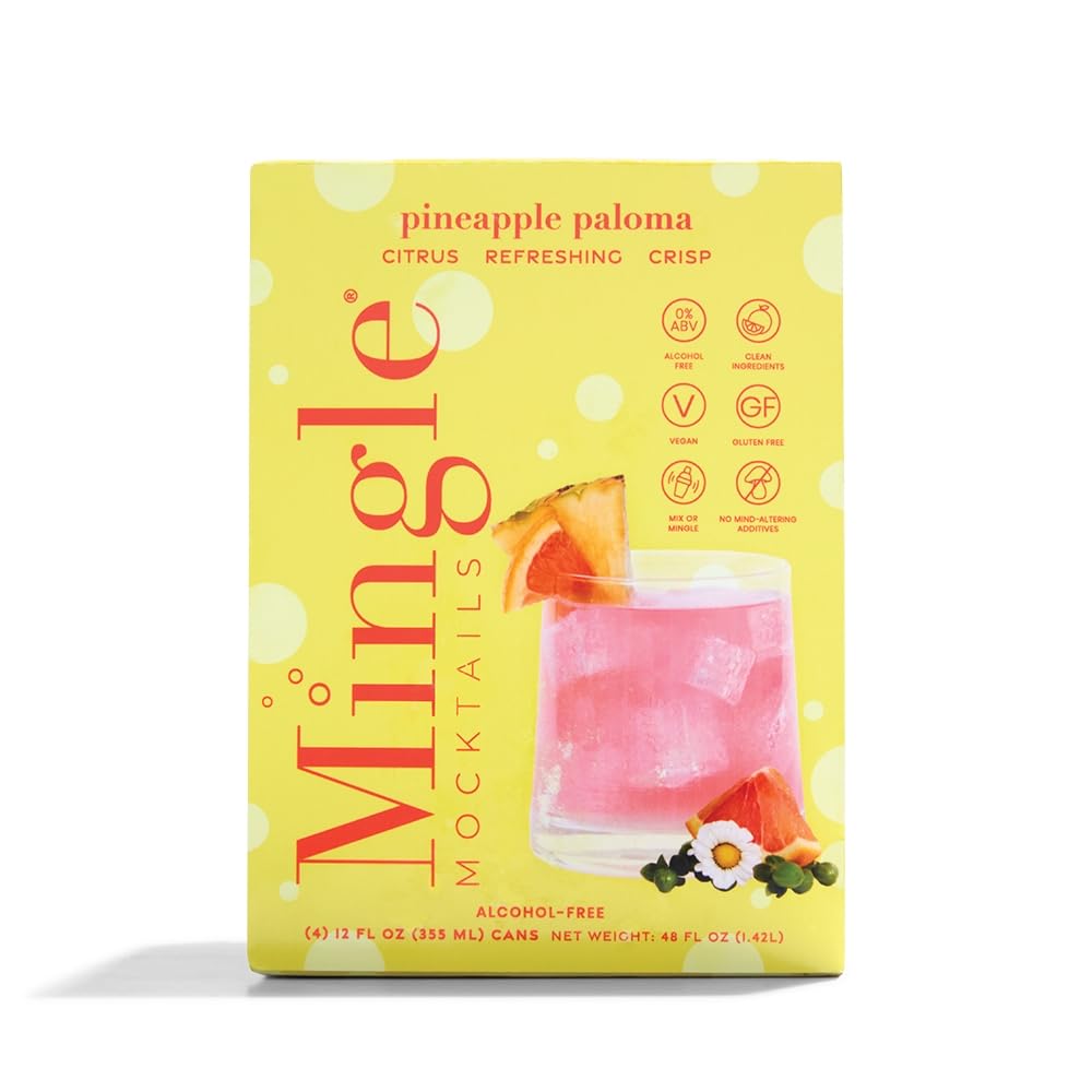 Mingle, Non-Alc Cocktail Paloma Pineapple, 12 Fl Oz, 4 Pack Cans