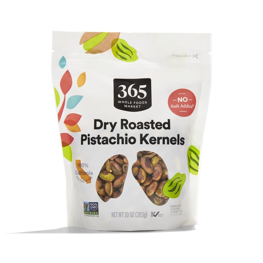 Dry Roasted Pistachio Kernels, No Salt Added, 10 Ounce