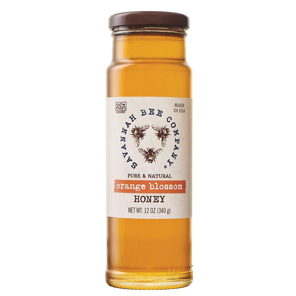 Savannah Bee Company Honey Pure, Natural (12.00oz, Orange Blossom) | Pure natural honey, raw honey with no artificial ingredients, natural sweetener for tea, toast and recipes