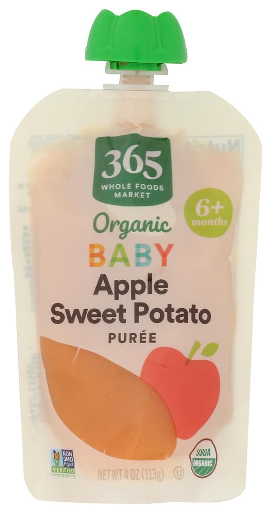 365 by Whole Foods Market Organic Apple Sweet Potato Baby Food Sgl, 4 OZ
