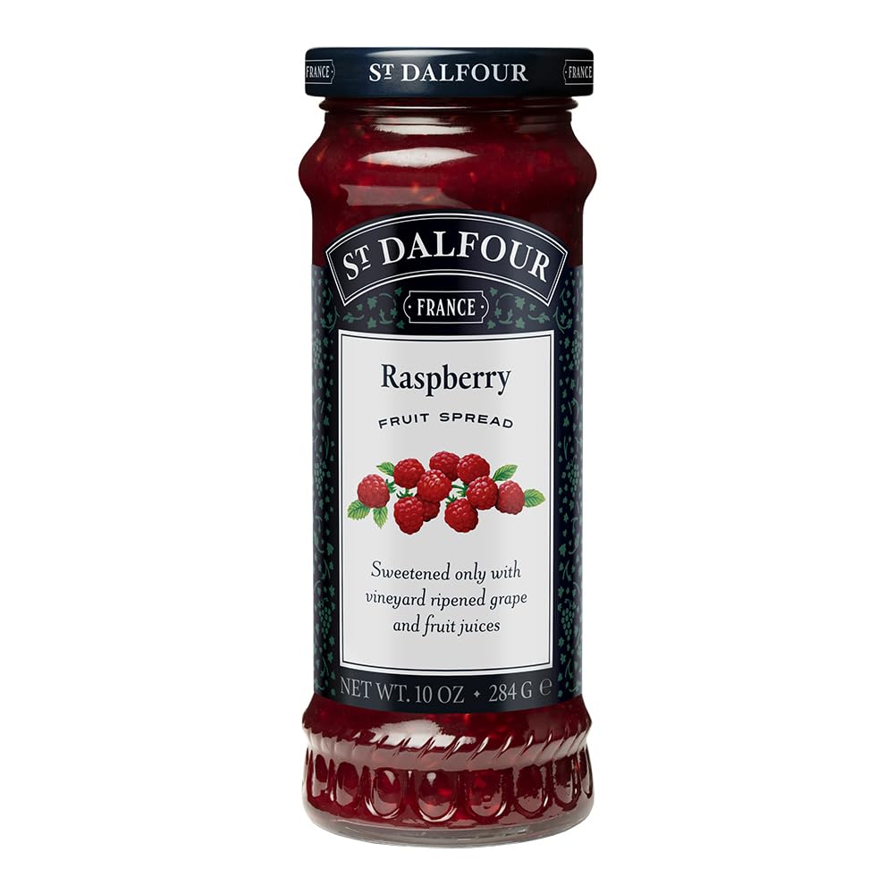 St. Dalfour Red Raspberry Fruit Spread - 10oz - 100% from Fruit, No Artificial Ingredients, Non-GMO, No Cane Sugars, All Natural, Made in France