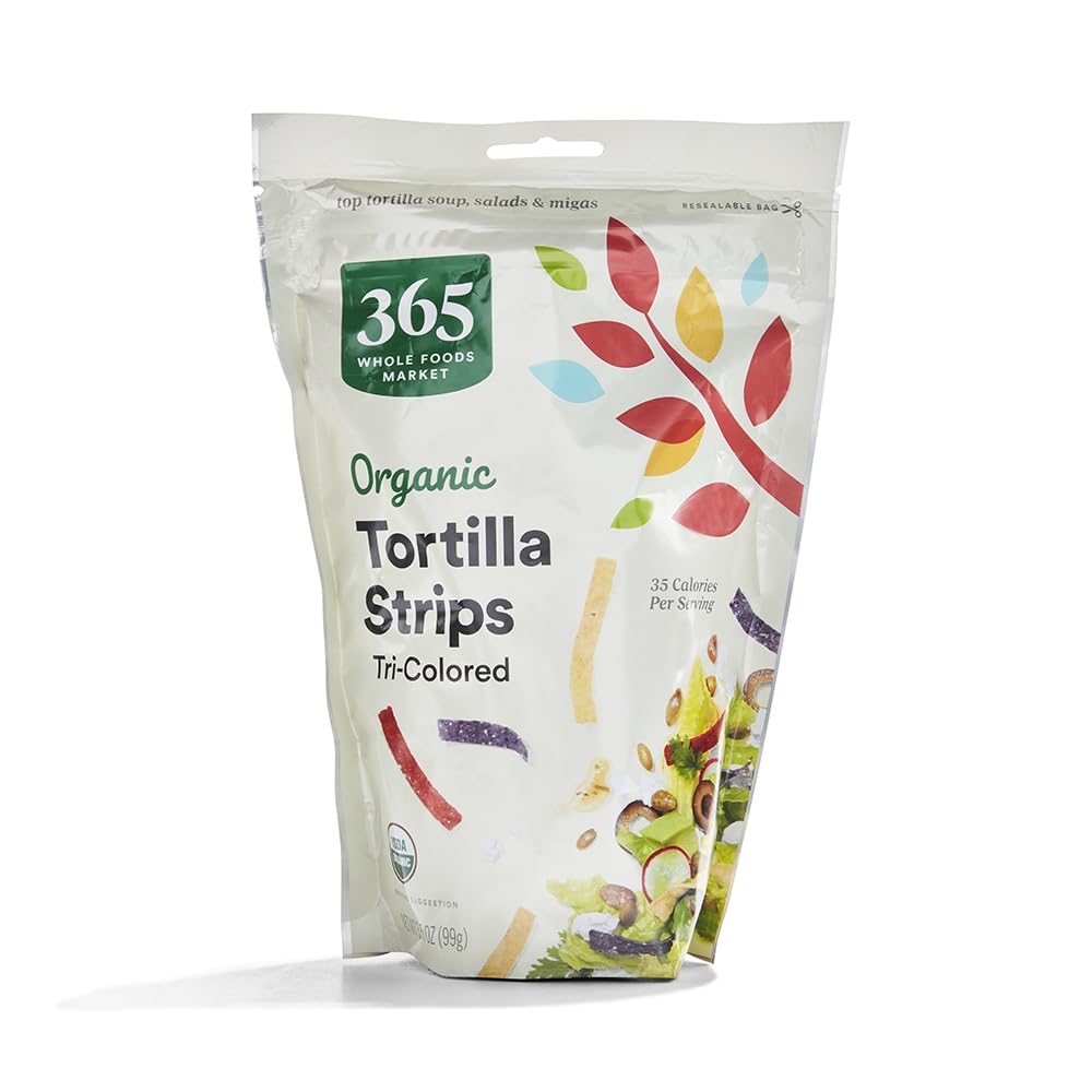 Organic Tri-Color Tortilla Strips, 3.5 Ounce