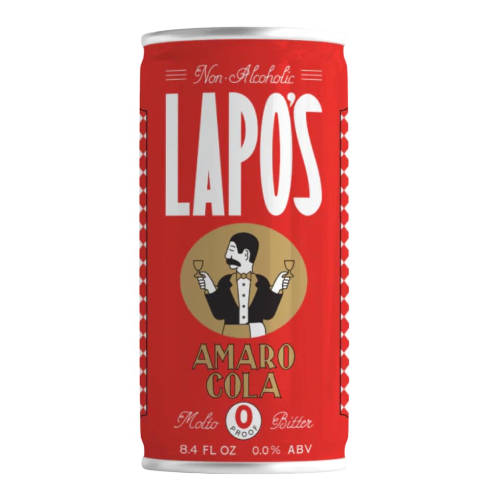 Lapo's Amaro Cola Spritz Non Alcoholic Canned Cocktail Mocktail, 4ct | Non Alcoholic Drink, Kola Nut, Cinnamon, Orange, & Pine, Canned Ready to Drink, Zero Proof Cocktail Beverage, Gluten Free