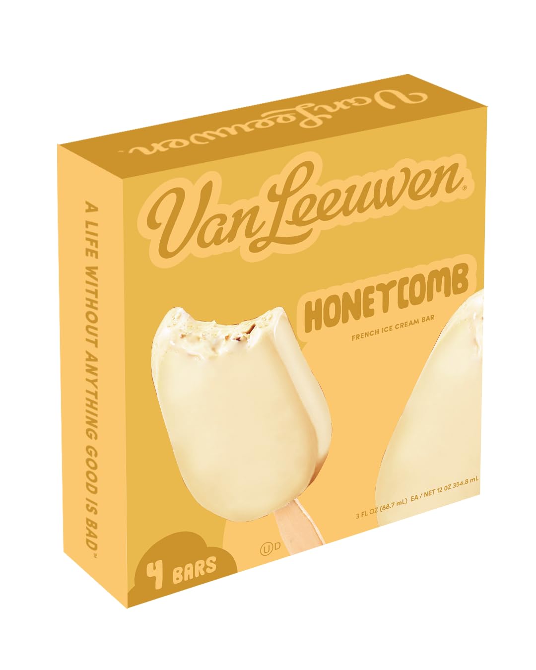 Van Leeuwen Honeycomb Ice Cream Bar, 12 oz 4 Count (Frozen)