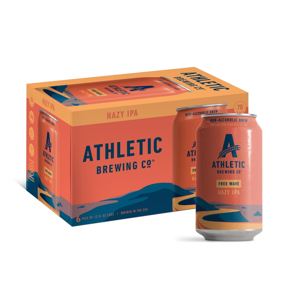 Athletic Brewing Company Non-Alcoholic Beer Free Wave Hazy IPA, 6pk, 12 Fl Oz Cans, 0.5% ABV