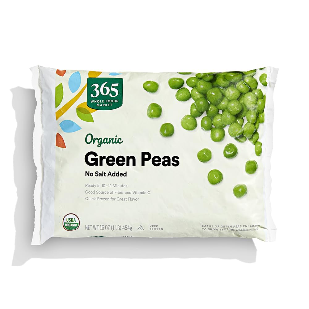 Organic Green Peas No Salt Added, 16 Ounce, (Frozen)