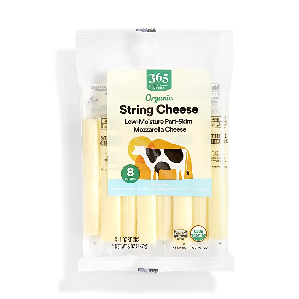 Organic Mozzarella String Cheese, 8 Ounce