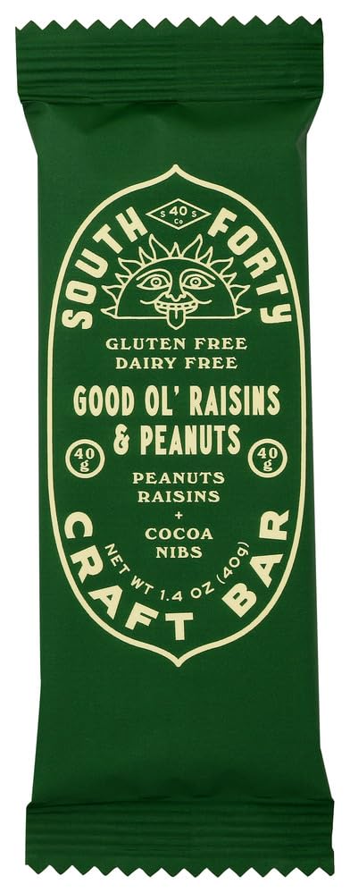 South 40 Snacks Peanuts & Raisins Nut Bar, 1.4 OZ