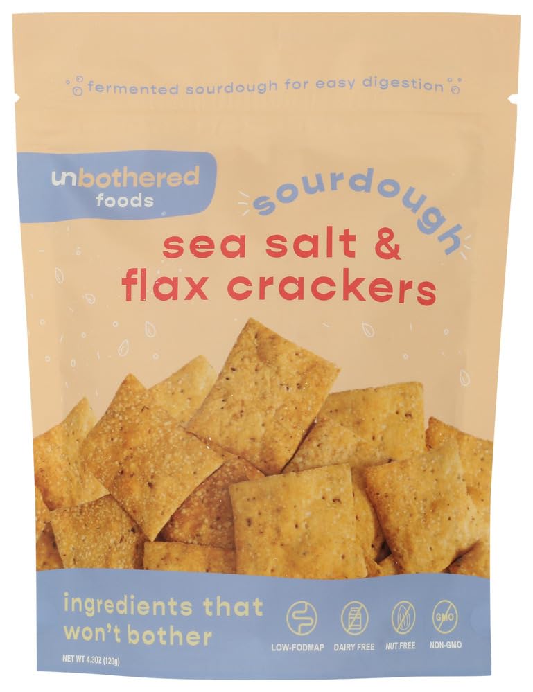 Sea Salt & Flax Sourdough Crackers, 4.3 Ounce