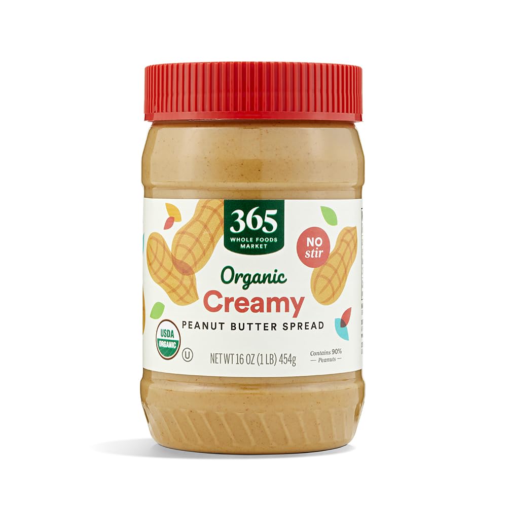 Organic Creamy Peanut Butter Spread, No Stir, 16 Ounce