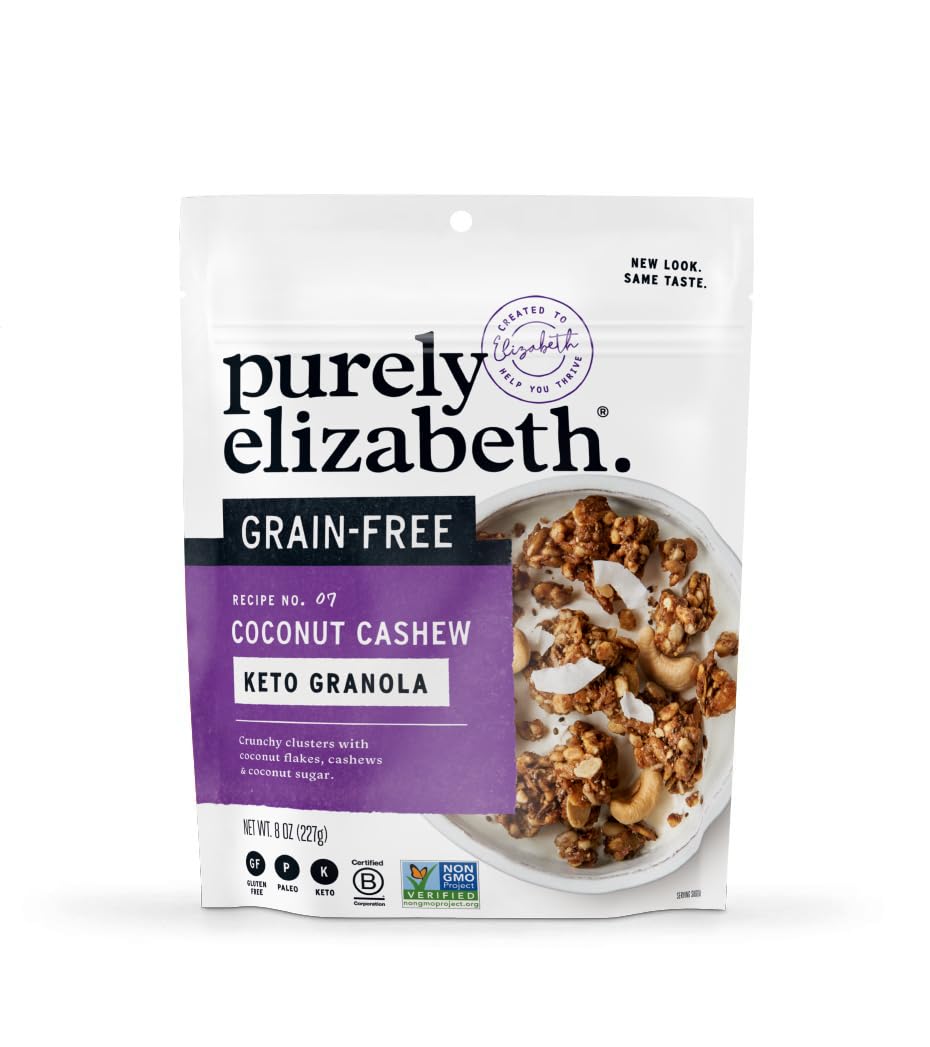 Purely Elizabeth, Coconut Cashew, Keto Granola, Grain-Free, Non-GMO, Paleo (8oz Bag)