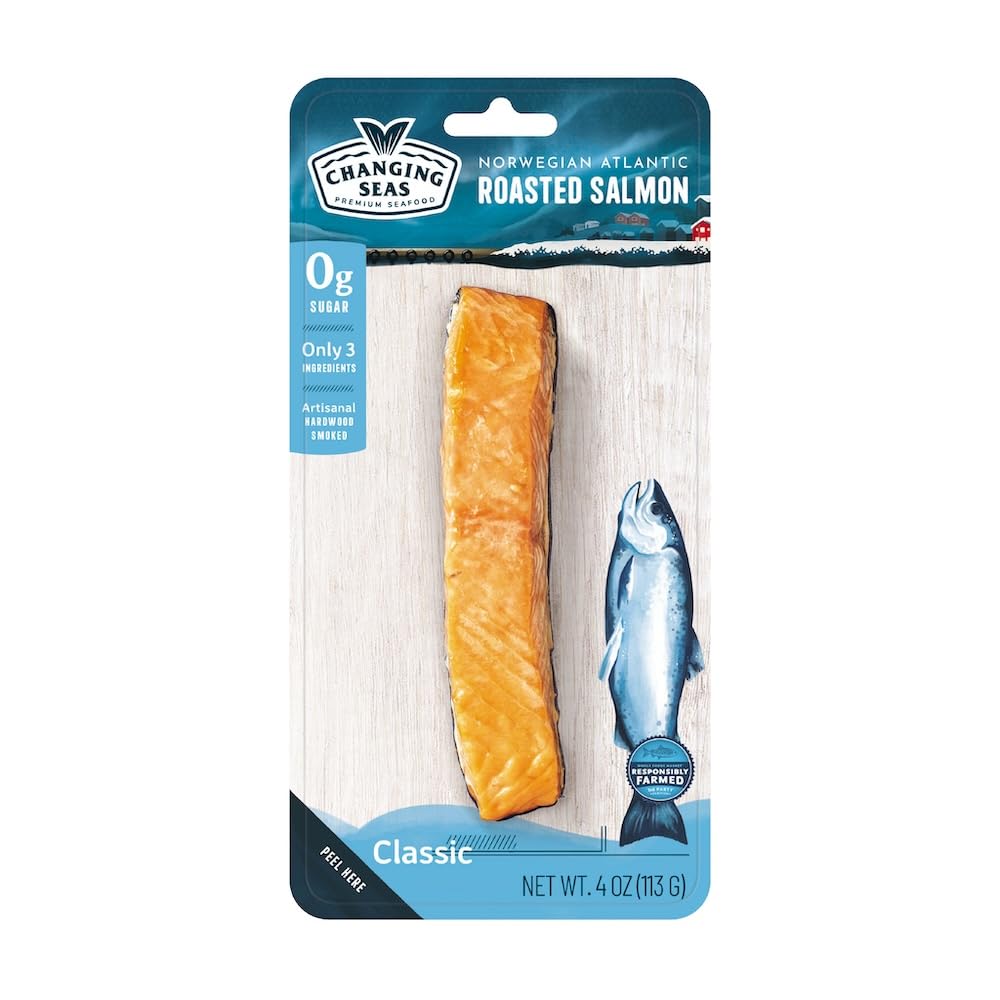 Changing Seas Salmon Hot Smoked Plain, 4 Ounce