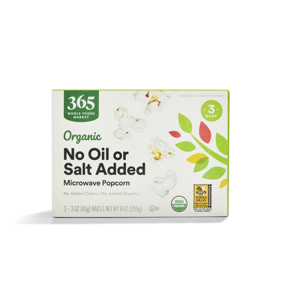 Organic No Oil or Salt Microwave Popcorn, 9 Ounce