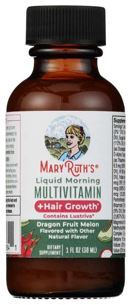 Mary Ruth's Dragonfruit Melon Liquid Multivitamin Plus Hair Growth, 1 FZ