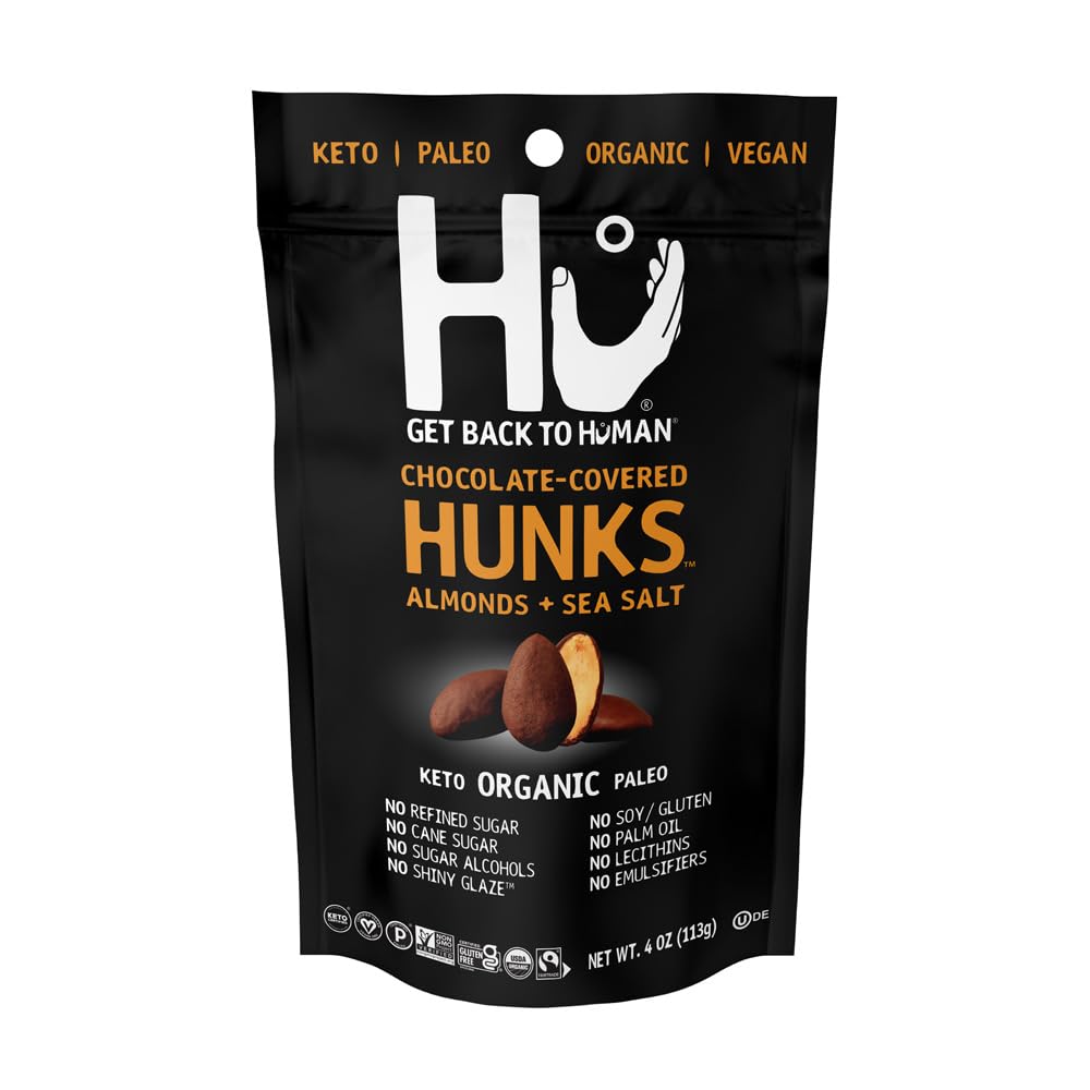 Hu Kitchen, Chocolate Covered Hunks Almond Sea Salt Organic, 4 Ounce
