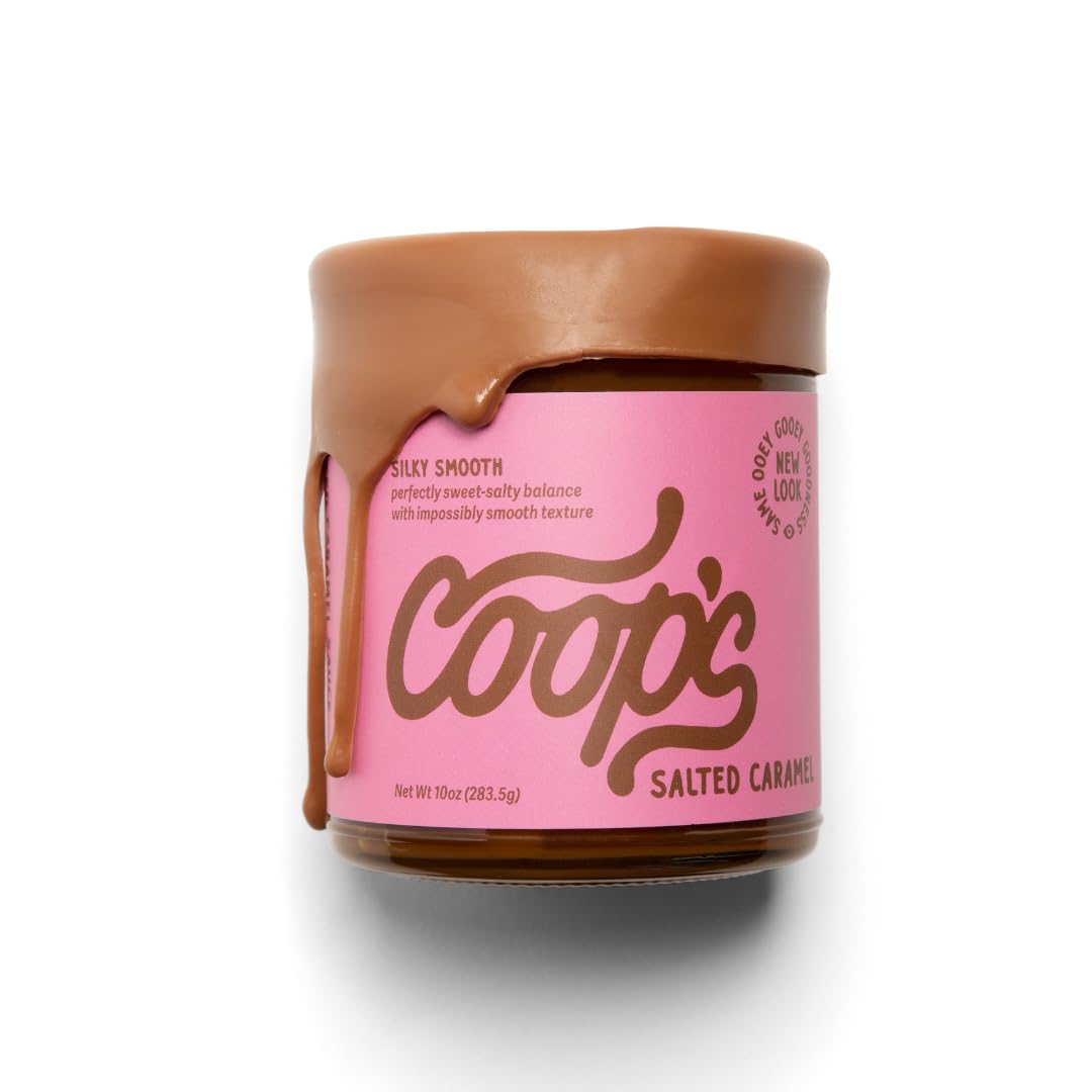 Coop's Salted Caramel Sauce: Rich and Buttery, Gourmet, All Natural, Handcrafted, Gluten Free, Non-GMO, Award Winning, Ice Cream Toppings, Desserts, 10 Ounce