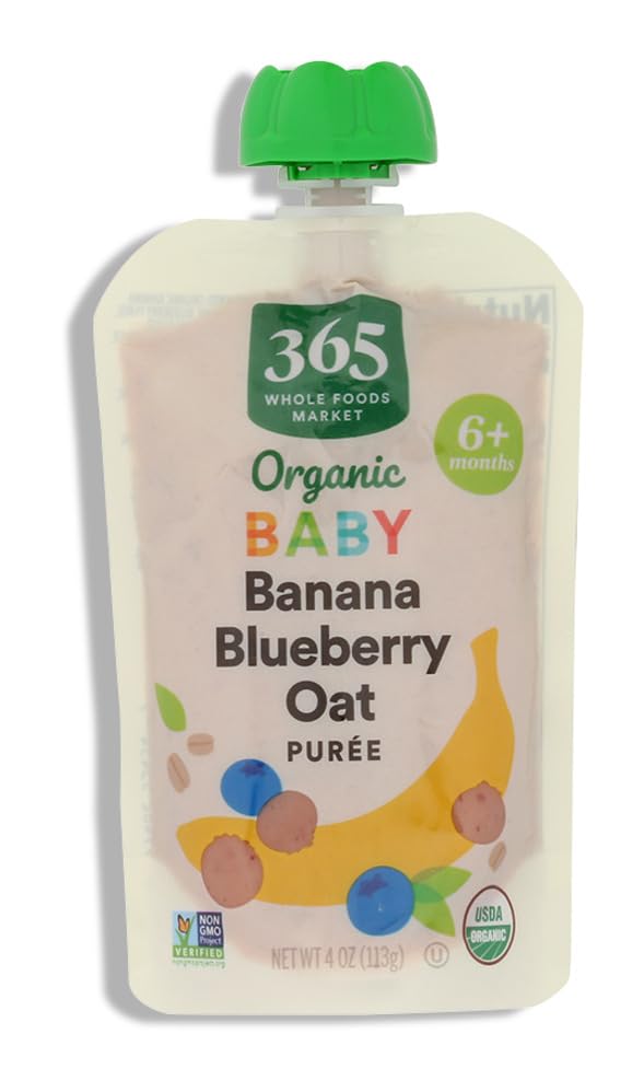 365 by Whole Foods Market Organic Banana Blueberry Oat Baby Food Sgl, 4 OZ