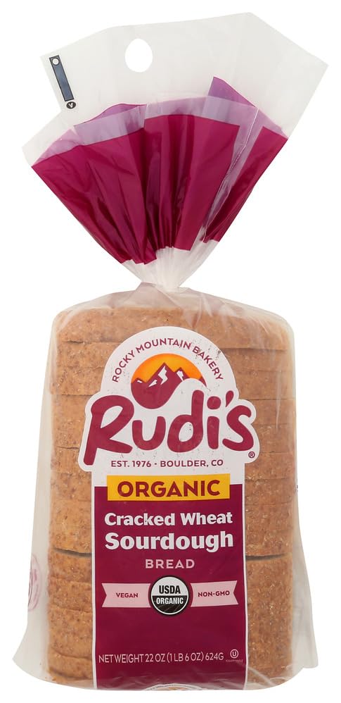 Rudis Bakery, Bread Sourdough Cracked Wheat Sliced Organic, 22 Ounce
