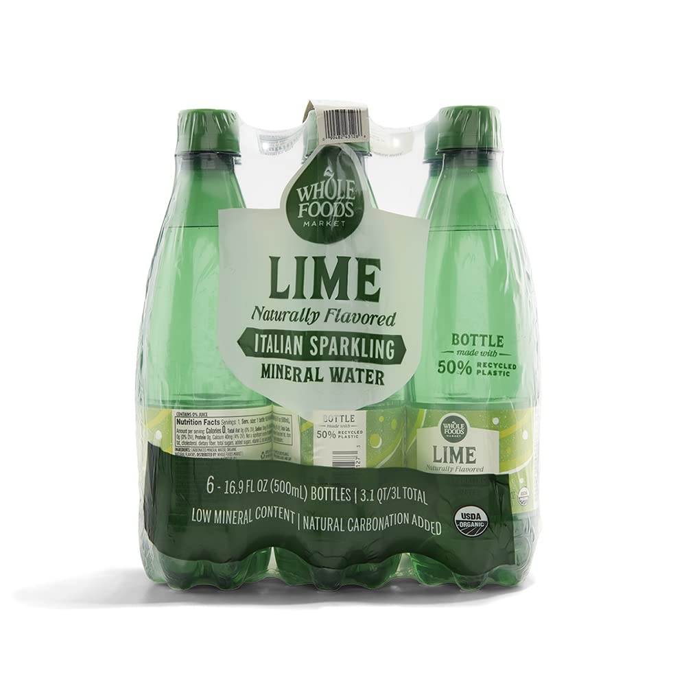 Organic Italian Lime Sparkling Mineral Water 6 Pack, 16.9 Fl Oz