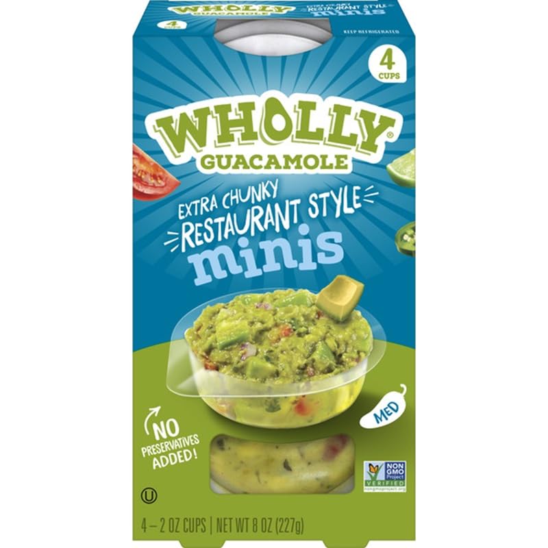 WHOLLY Guacamole Restaurant Style Minis 4-Pack, .5 LB