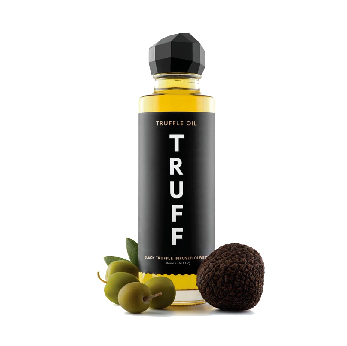 TRUFF Black Truffle Oil, 5.6 fl oz | Black Truffle Infused Olive Oil, Gourmet Dressing, Seasoning, Marinade, or Drizzle, Non-GMO, Gluten-Free