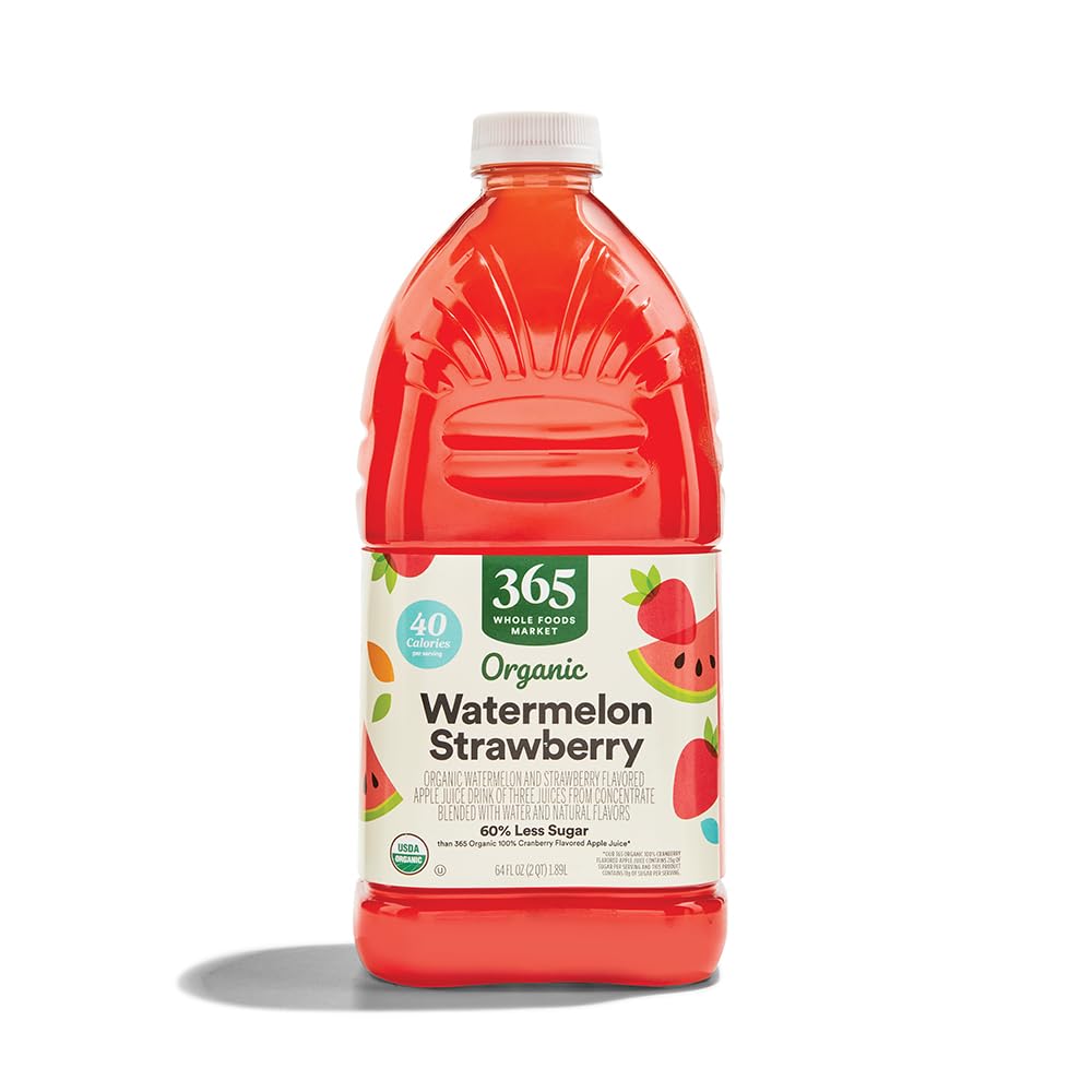 Organic Reduced Sugar Watermelon Strawberry Juice, 64 Fl Oz