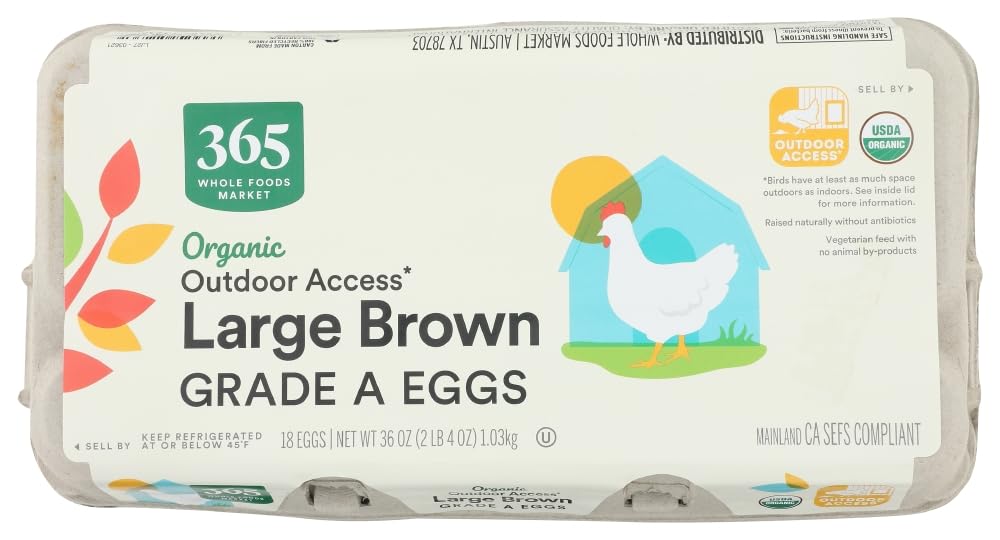 365 by Whole Foods Market Organic Large Brown Grade A Eggs 18 Count, 18 CT