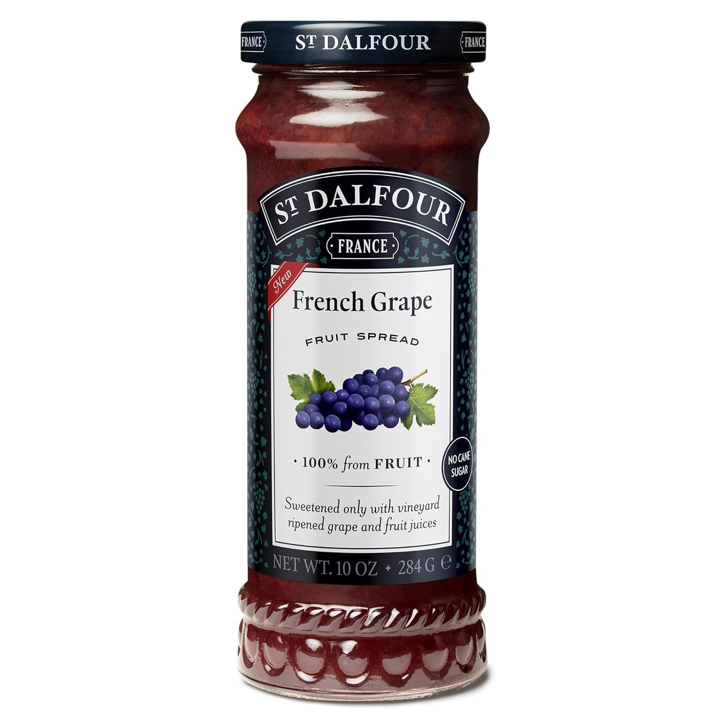 St. Dalfour French Grape Fruit Spread - 10oz - 100% from Fruit, No Artificial Ingredients, Non-GMO, No Cane Sugars, All Natural, Made in France