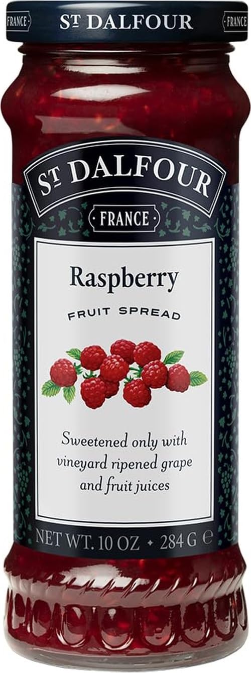 St. Dalfour Red Raspberry Fruit Spread - 10oz - 100% from Fruit, No Artificial Ingredients, Non-GMO, No Cane Sugars, All Natural, Made in France