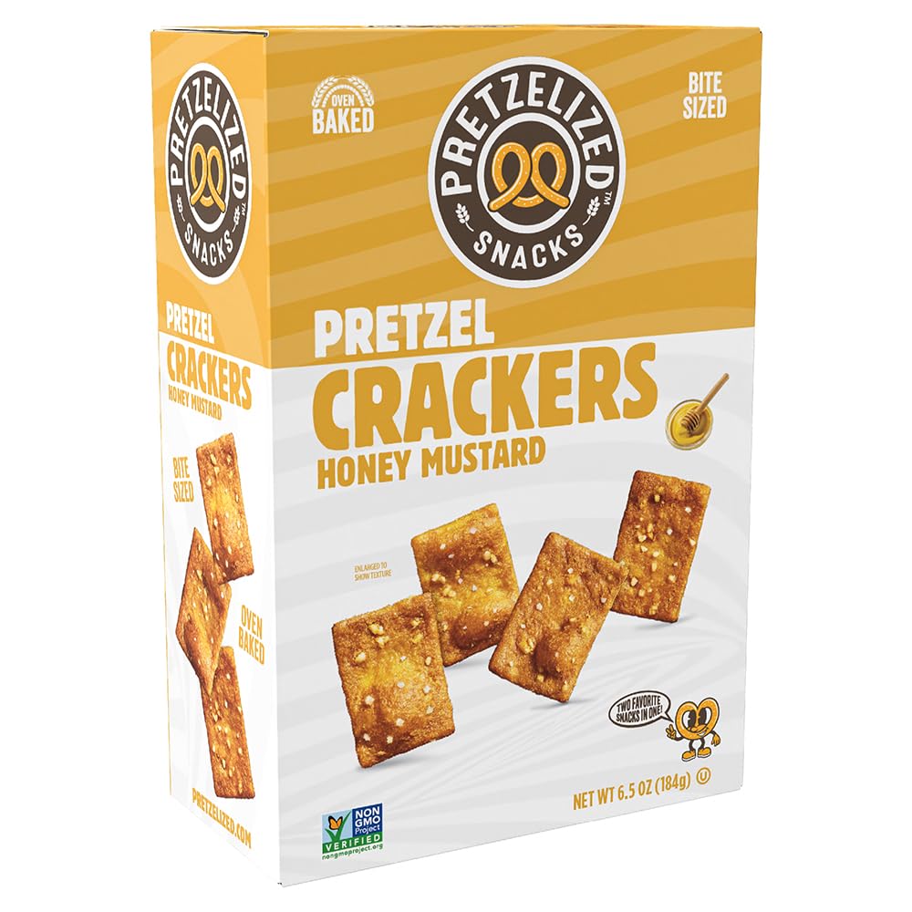 Pretzelized, Honey Mustard Pretzel Crackers, 6.5 Ounce